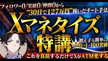 【フォロワー0実績0仲間0から】３０日で127万円稼いだXマネタイズ特講【ビジネス本研究所】